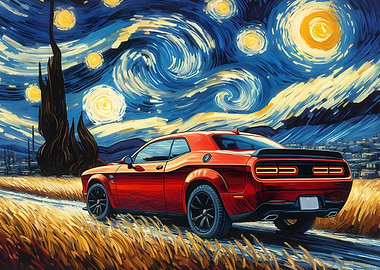 Dodge Challenger Starry Night
