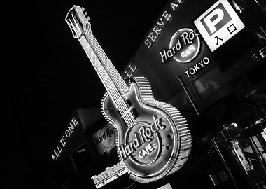 Hard Rock Cafe Guitar Sign Tokyo