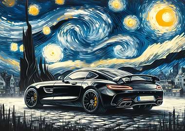 Starry Night Mercedes AMG GT Black