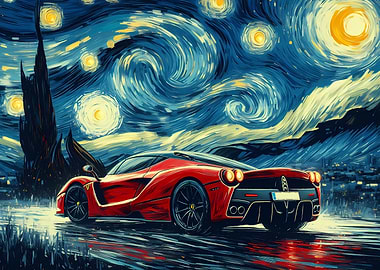 Ferrari Enzo Under Starry Night