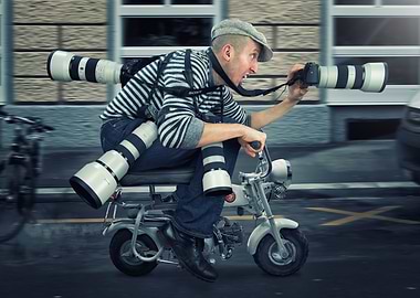 Photographer on a Scooter