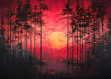 Red Sunset Forest