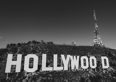 Hollywood Sign Black & White