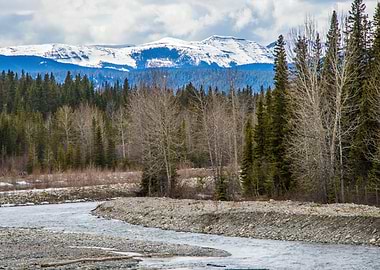 River Winding Through Mountains