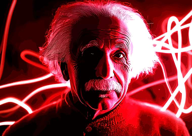 Einstein Red Light Portrait