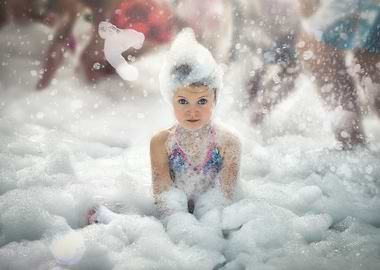 Girl in Foam Party