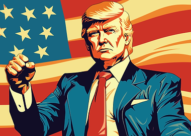 Trump American Flag Poster
