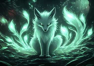 Mystical Green Fox