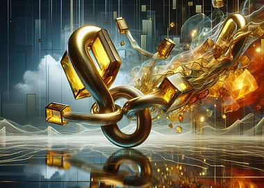 Golden Chain Abstract Art