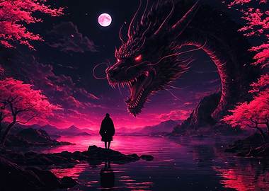 Dragon and Man Fantasy Art