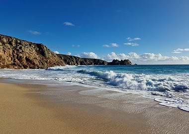 Sandy Beach with Waves