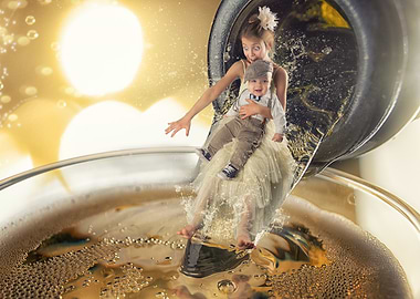 Kids Falling into Champagne