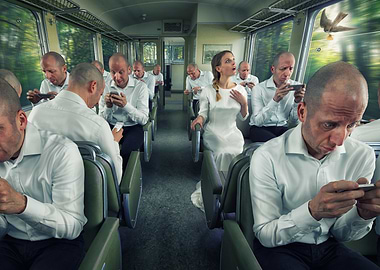 Phone Addiction on Train