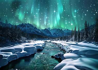 Northern Lights Over Snowy River
