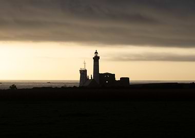 Lighthouse Silhouette at Sunset