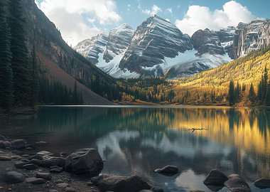 Lake reflect by Mountains