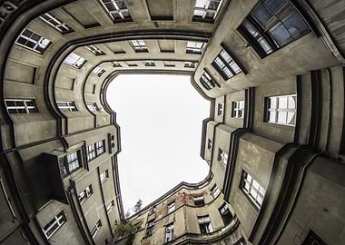 Curved Building Courtyard
