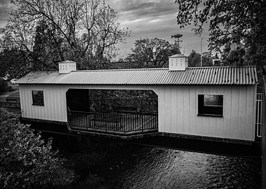 Covered Bridge Over Water