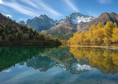 Lake reflect by Mountains