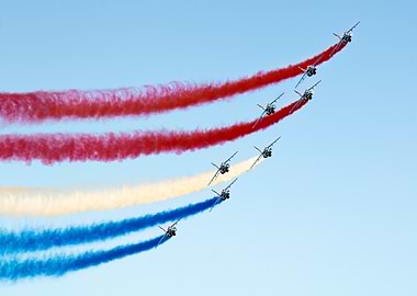Patrouille de France at sunset