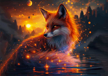 Magical Fox Sunset