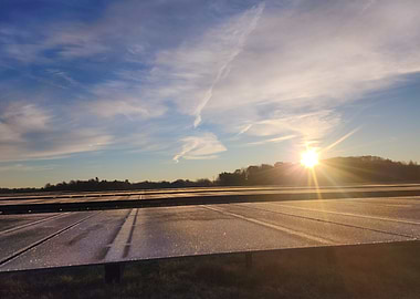 Solar Panels at Sunrise