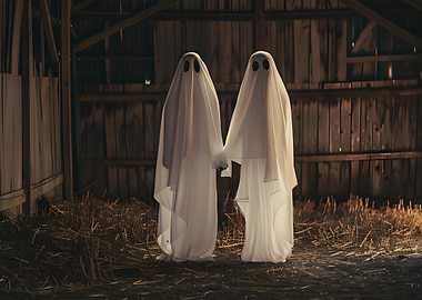 Ghostly Duo in Barn