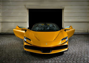 Yellow Ferrari SF90 Stradale