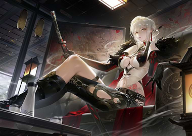 Anime Woman with Sword