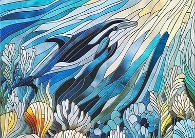 Ocean Life - Digital Art Mosaic