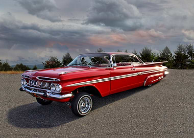 Classic Red Impala Lowrider