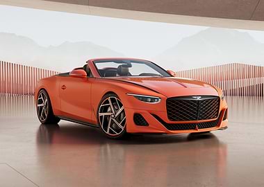 Orange Convertible Sports Car