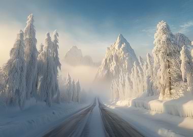Snowy Mountain Road