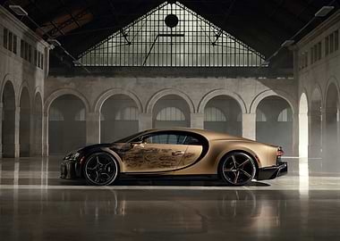 Gold Bugatti Chiron