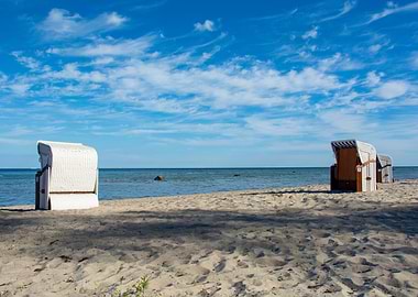 Beach Chairs Under Blue Sky