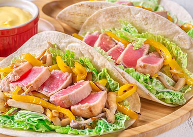 Tuna Tacos with Yellow Peppers