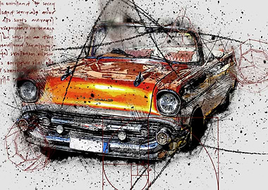Vintage Car Sketch