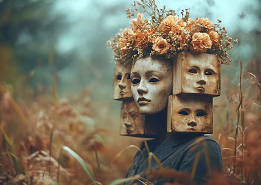 Faceless Figure in Forest