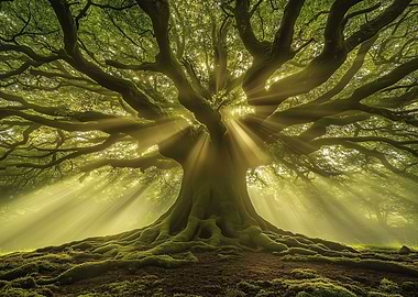 Ancient Tree Sunbeams