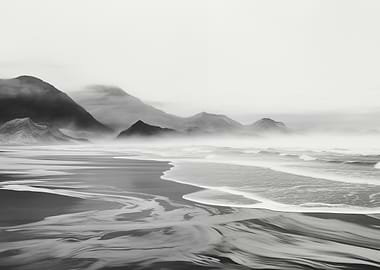 Misty Beachscape Nature