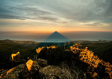 Mountain Shadow at Sunset