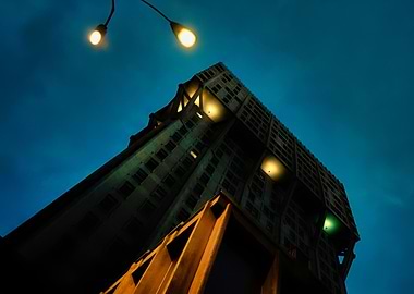 Nighttime Milan Cityscape with Velasca Tower