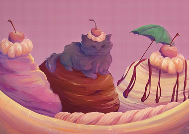 Cat in a Banana Split