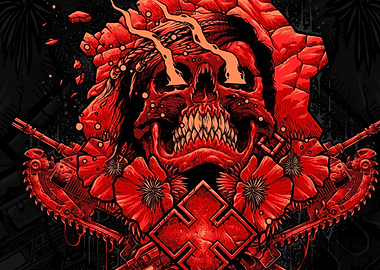 Red Skull with Chainsaws