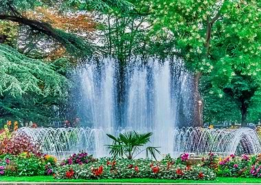 Fountain in a Garden City Park