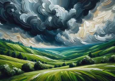 Stormy Landscape Painting