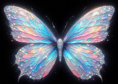 Sparkling Abstract Pastel Butterfly