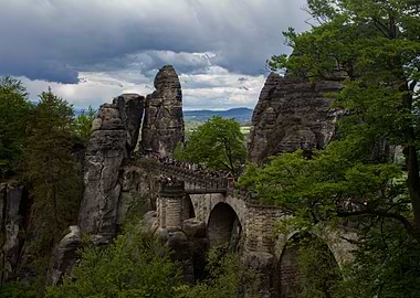 Stone Bridge in Mountains