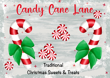 Candy Cane Lane Christmas Sign
