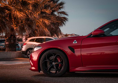 Red Alfa Romeo Giulia Quadrifoglio